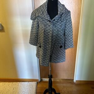 Vintage black and white cropped peacoat